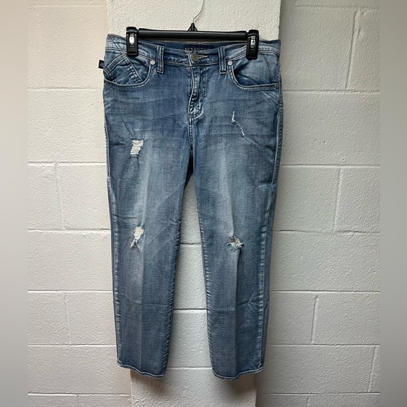 Rock & Republic Denim - Rock & Republic Blue Straight Leg Jeans Distressed